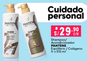 Plaza Vea Shampoo/ Acondicionador PANTENE Equilibrio / Colágeno fr x 510ml oferta