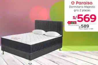 Paraíso Dormitorio Majestic gris 2 plazas