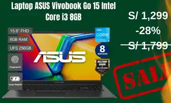 Tottus Laptop ASUS Vivobook Go 15 Intel Core i3 8GB oferta
