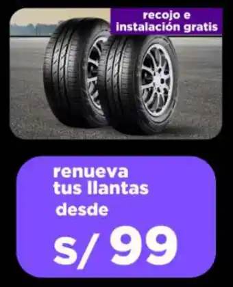 Ripley renueva tus llantas oferta