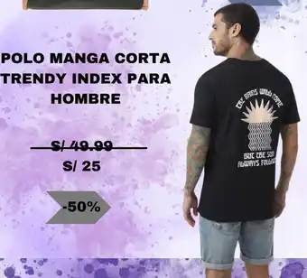 Ripley POLO MANGA CORTA TRENDY INDEX PARA HOMBRE oferta