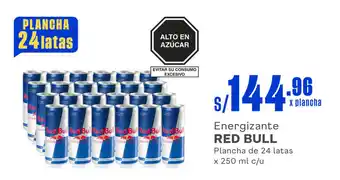 Plaza Vea Energizante RED BULL Plancha de 24 latas x 250 ml c/u oferta
