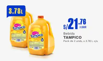 Plaza Vea Bebida TAMPICO Pack de 2 unds. x 3.78 L c/u oferta