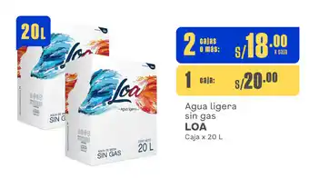 Plaza Vea Agua ligera sin gas LOA Caja x 20 L oferta
