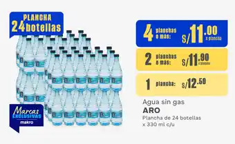 Plaza Vea Agua sin gas ARO Plancha de 24 botellas x 330 ml c/u oferta