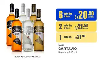 Plaza Vea Ron CARTAVIO Botella x 750 ml oferta