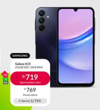 Falabella SAMSUNG Galaxy A15 256GB SSD | 8GB RAM oferta