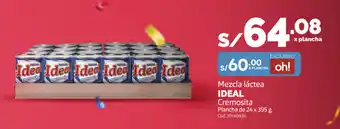 Makro Mezcla Láctea Ideal Cremosita Plancha de 24x395g oferta