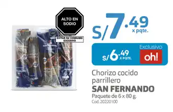 Makro Chorizo Cocido Parrillero San Fernando 6 x 80g oferta