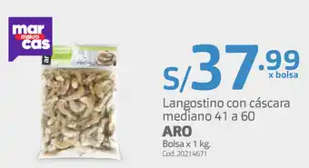 Makro Langostino con Cáscara Mediano 41 a 60 Aro 1kg oferta