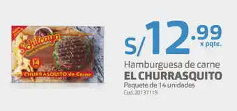 Makro Hamburguesa de Carne El Churrasquito 14 unidades oferta