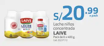 Makro Leche Niños Concentrada Laive 6x400g oferta