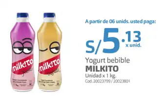 Makro Yogurt Bebible Milkito 1kg oferta