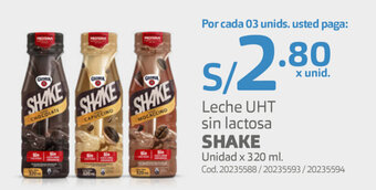Makro Leche UHT Sin Lactosa Shake 320ml oferta