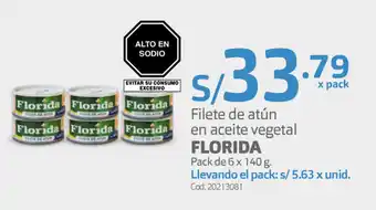 Makro Filete de Atún en Aceite Vegetal Florida 6x140g oferta