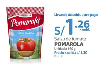 Makro Salsa de Tomate Pomarola 160g oferta