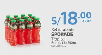 Makro Rehidratante Sporade Tropical 12x500ml oferta