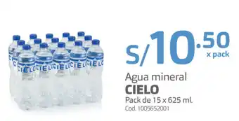 Makro Agua Mineral Cielo 15x625ml oferta