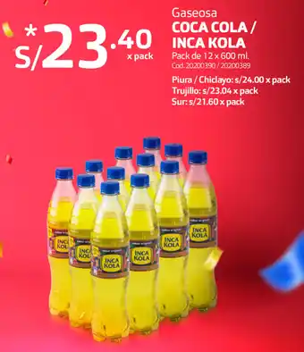Makro Gaseosa Coca Cola/Inca Kola 12x600ml oferta