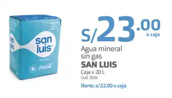 Makro Agua Mineral Sin Gas San Luis 20L oferta