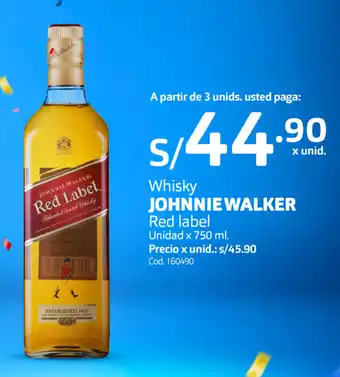 Makro Whisky Johnnie Walker Red Label 750ml oferta