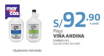 Makro Pisco Viña Andina 4L oferta
