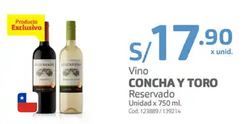 Makro Vino Concha y Toro Reservado 750ml oferta