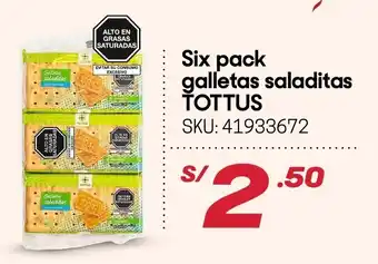 Hiperbodega Precio Uno Six Pack Galeetas Saladitas Tottus oferta