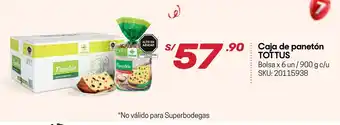 Hiperbodega Precio Uno Caja de Panetón Tottus 6x900g oferta