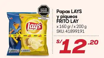 Papas Lays y Piqueos Frito Lay 160g/200g