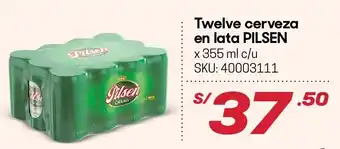 Hiperbodega Precio Uno Twelve Cerveza en Lata Pilsen 355ml oferta