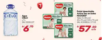 Hiperbodega Precio Uno Pañal Desechable Active Sec en Bolsa Huggies Gx80 und oferta