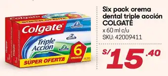 Hiperbodega Precio Uno Six Pack Dental Triple Acción Colgate 60ml oferta
