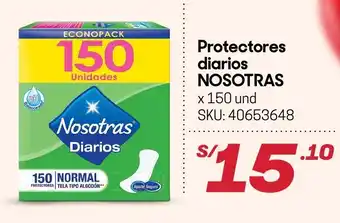 Hiperbodega Precio Uno Protectores Diarios Nosotras 150 und oferta