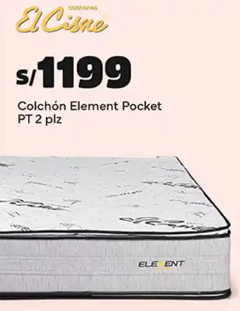 Plaza Vea El Cisne Colchón Element Pocket PT 2 plz oferta