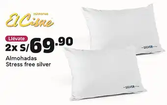 Plaza Vea El Cisne Almohadas Stress free silver 2x oferta