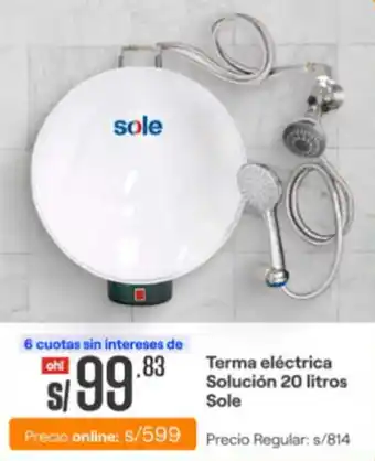 Promart Terma eléctrica Solución 20 litros Sole oferta