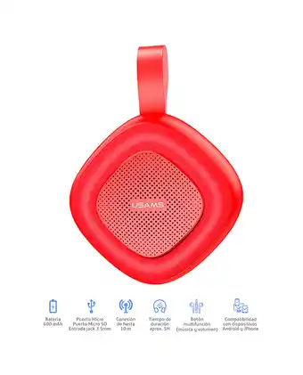 Tiendas EFE Parlante bluetooth usams mofa rojo us-yx004 oferta