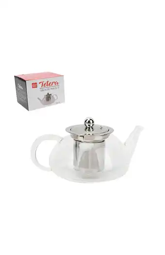 Tiendas EFE Tetera vidrio con infusor filtro 600ml oferta