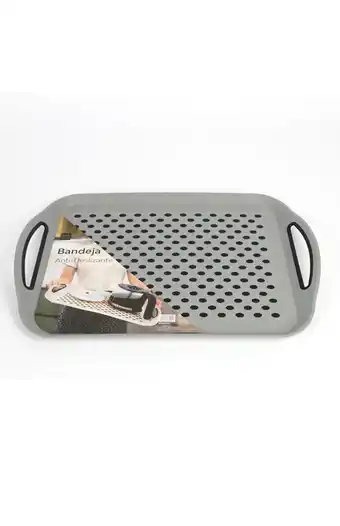 Tiendas EFE Bandeja antideslizante bambú gris 46x32cm oferta