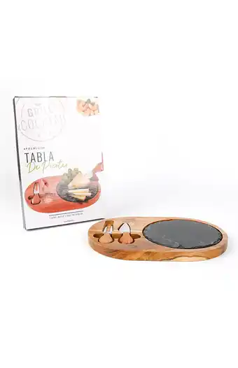 Tiendas EFE Tabla cocktail madera utensilios 33x21cm oferta