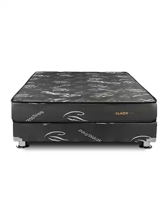 Tiendas EFE Conjunto box tarima pocket black 1.5 plaza oferta