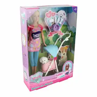 Tottus Muneca fashion con coche y mascota oferta