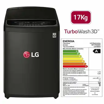 Tottus Lavadora carga superior 17kg negra turbowash 3d-wt17bss6h oferta