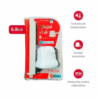 Tottus Kit ducha ideale 6.8kw y brazo ducha bryant oferta