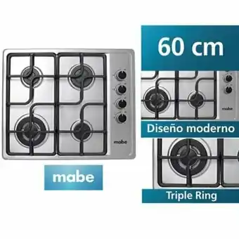 Tottus Cocina empotrable 60 cm quemador triple flama - cmg6054lc-1pe oferta