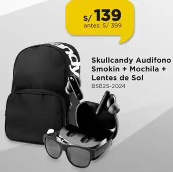 La Curacao Skullcandy Audifono Smokin + Mochila + Lentes de Sol oferta