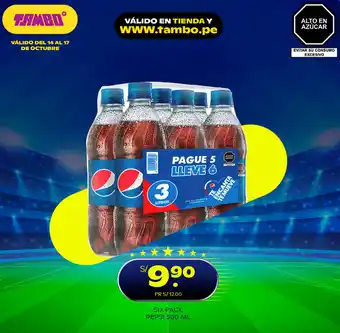 Tambo Six Pack Pepsi 500ml oferta
