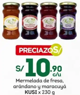 Tottus Mermelada de fresa, arándano y maracuyá KUSI x 230g oferta