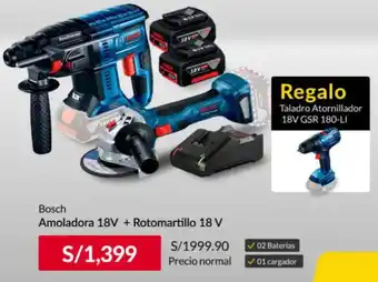 Bosch Amoladora 18V + Rotomartillo 18 V